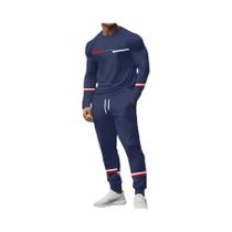 Conjunto De Moletom Masculino Estilo Street Fashion Com Gola Redonda E Estampa 3D Primavera Outono