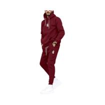 Conjunto De Moletom Masculino Para Outono E Inverno Com Capuz E Cordão, Casual E Confortável, Moda