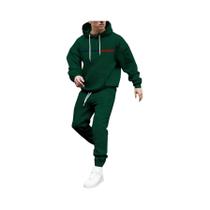 Conjunto De Moletom Masculino Para Outono E Inverno Com Capuz E Cordão, Casual E Confortável, Moda