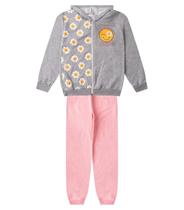 Conjunto De Moletom Menina Com Capuz Kappes Cinza
