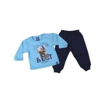 Conjunto de Moletom Menino Infantil Azul e Marinho Rei Rex