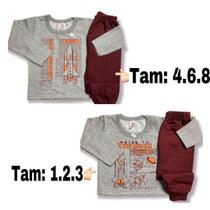 Conjunto de moletom menino sem capuz marca mundo mania Tamanho:1,2,3,4,6,8/ roupas de inverno/conjunto de frio