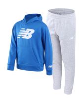 Conjunto de moletom New Balance Boys Fleece Pulôver com Capuz Azul 12