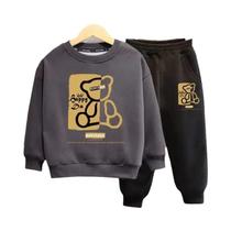 Conjunto De Moletom Para Bebês Meninas E Meninos Com Estampa De Urso Em Cartoon, 2 Peças Conjunto De Moletom Para Bebês Meninas E Meninos Com Estampa De Urso Em Cartoon, 2 Peças