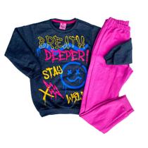 Conjunto de moletom peluciado