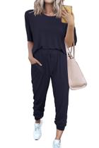 Conjunto de Moletom PRETTYGARDEN 2025 Marinho Dois Peças Jogger XXL Conjunto de Moletom PRETTYGARDEN 2025 Marinho Dois Peças Jogger XXL