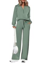 Conjunto de Moletom PRETTYGARDEN com Zíper 3/4 e Calça Pantalona M