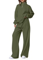 Conjunto de Moletom PRETTYGARDEN com Zíper 3/4 e Calça Pantalona XL Conjunto de Moletom PRETTYGARDEN com Zíper 3/4 e Calça Pantalona XL