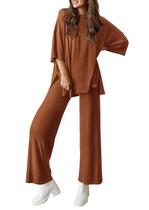 Conjunto de Moletom PRETTYGARDEN Dois Peças Marrom G Conjunto de Moletom PRETTYGARDEN Dois Peças Marrom G