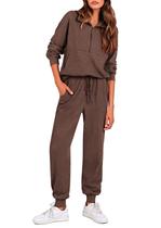 Conjunto de Moletom PRETTYGARDEN Feminino 2 Peças Lounge Café XL