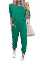 Conjunto de Moletom PRETTYGARDEN Feminino Dois Peças Verde Brilhante M