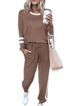 Conjunto de Moletom PRETTYGARDEN Feminino Manga Longa Jogger XL Cáqui Conjunto de Moletom PRETTYGARDEN Feminino Manga Longa Jogger XL Cáqui