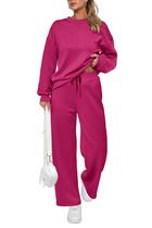 Conjunto de Moletom PRETTYGARDEN Outono 2025 Vermelho Rosa Manga Longa Tamanho L Conjunto de Moletom PRETTYGARDEN Outono 2025 Vermelho Rosa Manga Longa Tamanho L