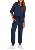 Conjunto de Moletom PRETTYGARDEN Outono Inverno 2 Peças Marinho XL