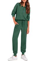 Conjunto de Moletom PRETTYGARDEN Verde Escuro XL Casaco com Zíper e Calça Jogger Conjunto de Moletom PRETTYGARDEN Verde Escuro XL Casaco com Zíper e Calça Jogger
