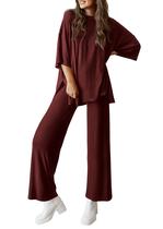 Conjunto de Moletom PRETTYGARDEN Vinho Vermelho Dois Peças Lounge XL Conjunto de Moletom PRETTYGARDEN Vinho Vermelho Dois Peças Lounge XL