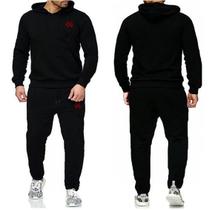 Conjunto de Moletom Relaxado Calça e Blusa Bolso Canguru Fechado Rlx Masculino