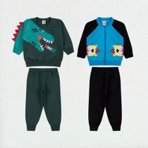 Conjunto De Moletom Roupa Infantil Inverno Menino - 4 Peças