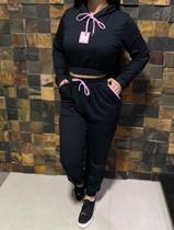 Conjunto de Moleton Femenino Preto TAM G Conjunto de Moleton Femenino Preto TAM G