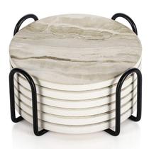 Conjunto de montanhas-russas LIVER Marble Ceramic com suporte de 4 polegadas, pacote com 6