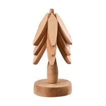 Conjunto de montanhas-russas Meideli Wooden Trivets em forma de árvore de Natal, 3 unidades