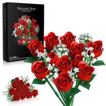 Conjunto de Montar iLacven Buquê de Rosas Vermelhas Presente de Dia dos Namorados Conjunto de Montar iLacven Buquê de Rosas Vermelhas Presente de Dia dos Namorados