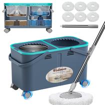 Conjunto de Mopa Giratória Wodemom Gen 2 com 6 Cabeças Laváveis Cinza e Azul Conjunto de Mopa Giratória Wodemom Gen 2 com 6 Cabeças Laváveis Cinza e Azul