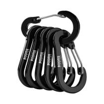 Conjunto De Mosquetões De Alumínio Reforçado 6 Peças Com Trava De Clipe Para Escalada, Camping E