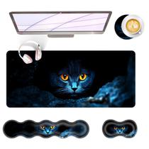 Conjunto de Mouse Pad BFUKVOU XL 80x30cm com Descanso de Pulso em Espuma Viscoelástica