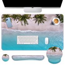Conjunto de mouse pad Britimes 90x40cm Wrist Rest Coaster 4 em 1 Conjunto de mouse pad Britimes 90x40cm Wrist Rest Coaster 4 em 1