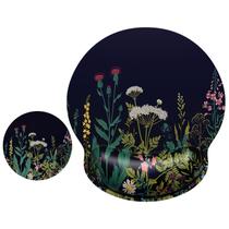 Conjunto de mouse pad e porta-copos ITNRSIIET Wild Flower Design