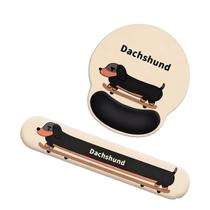 Conjunto de mouse pad e teclado Dachshund Wrist Rest Conjunto de mouse pad e teclado Dachshund Wrist Rest