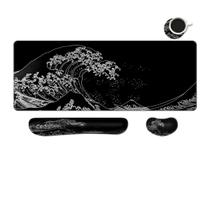 Conjunto de Mouse Pad Gamer XXL MIBITRI com Apoio de Pulso em Espuma de Memória