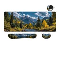 Conjunto de mouse pad gamer XXL MIBITRI com apoio de pulso em espuma viscoelástica Conjunto de mouse pad gamer XXL MIBITRI com apoio de pulso em espuma viscoelástica