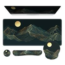 Conjunto de mouse pad iCasso Large XXL com teclado, descanso de pulso e porta-copos