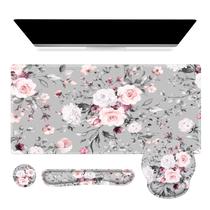 Conjunto de mouse pad iCasso XXL 90x40cm, apoio de pulso ergonômico rosa
