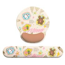 Conjunto de mouse pad para descanso de pulso ilustrado em silicone e seda