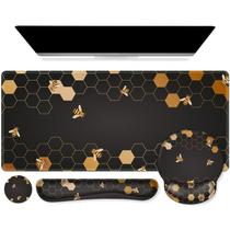 Conjunto de mouse pad para jogos iCasso 4 em 1 XXL com suportes de pulso Conjunto de mouse pad para jogos iCasso 4 em 1 XXL com suportes de pulso