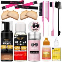 Conjunto de mousse de cor de renda para perucas Giople Lace Melting Medium Brown Conjunto de mousse de cor de renda para perucas Giople Lace Melting Medium Brown