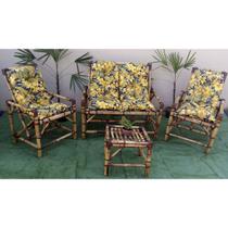 Conjunto de Móveis de Bambu com Mesa Poltrona Sofá A-27