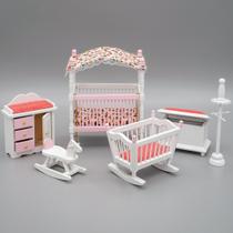 Conjunto de móveis de berçário em miniatura em escala Odoria 1/12