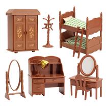 Conjunto de móveis Dollhouse BananMelonBM com quarto para crianças a partir de 3 anos
