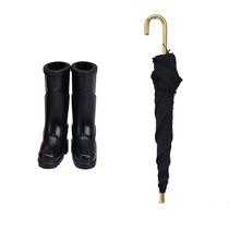 Conjunto de móveis Dollhouse, botas de chuva e guarda-chuva, escala 1/12 Conjunto de móveis Dollhouse, botas de chuva e guarda-chuva, escala 1/12