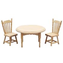 Conjunto de móveis Dollhouse Mesa de jantar de madeira em escala 1:12