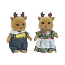 Conjunto De Móveis Em Miniatura Para Meninas, Boneca De Coelho, Rena, Ovelha, Elefante, Esquilo,