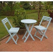Conjunto de móveis International Caravan Acacia Folding Sky Blue 3 unidades Conjunto de móveis International Caravan Acacia Folding Sky Blue 3 unidades