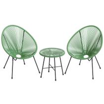 Conjunto de Móveis para Área Externa SONGMICS Acapulco 3 Peças Verde Conjunto de Móveis para Área Externa SONGMICS Acapulco 3 Peças Verde