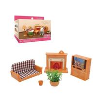 Conjunto De Móveis Para Casa De Bonecas Da Família Coelho Da Floresta, Miniatura Educacional Para