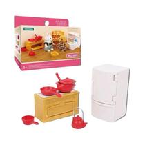 Conjunto De Móveis Para Casa De Bonecas Em Miniatura Para Meninas, Escala 1:12, Cozinha, Quarto,