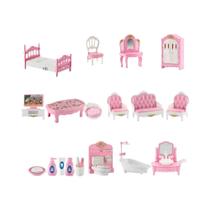 Conjunto De Móveis Para Casa De Bonecas Em Miniatura Rosa Kawaii, 10 Peças, Brinquedos Infantis,